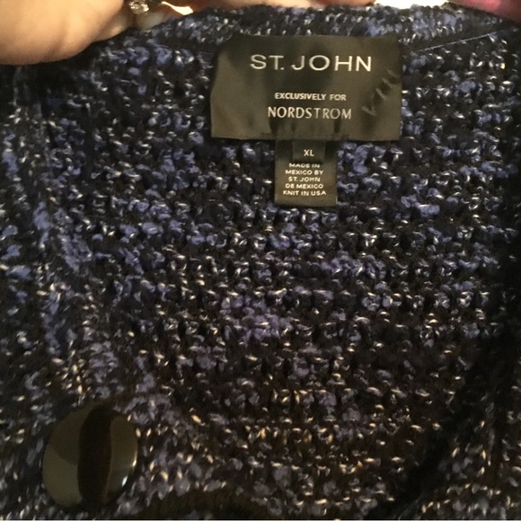 St. John Navy Blue/Black Button Down Vest - Picture 2 of 11